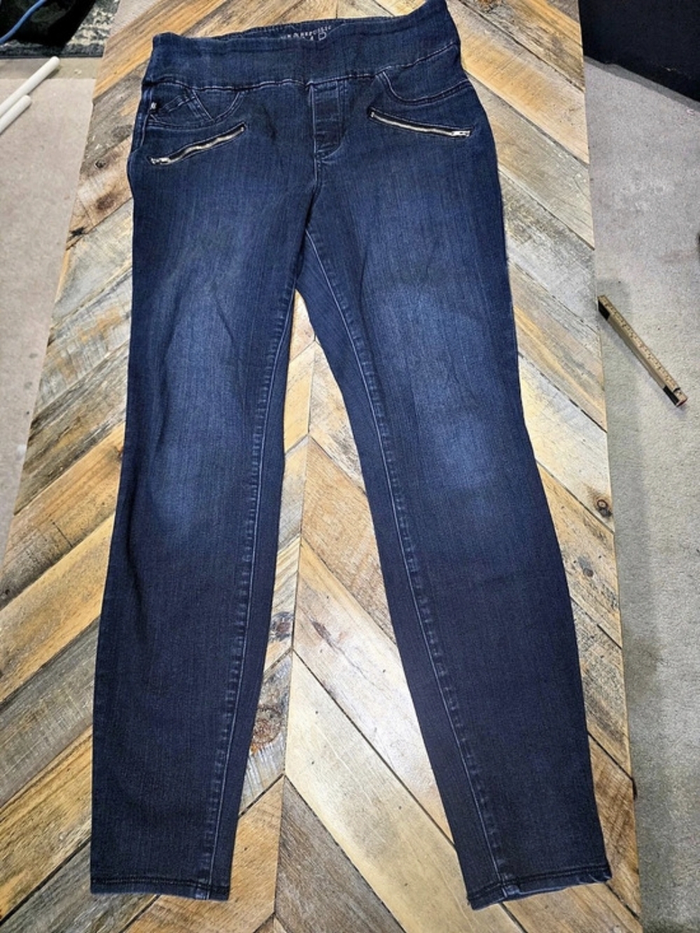 Rock & Republic Denim RX Fever Pull-On Slimming Legging Skinny Jeans Blue Waist
